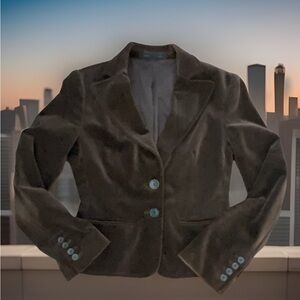 EUC Classy Express Design Studio Velvet Brown Blazer Jacket Women’s Size 2